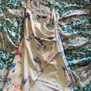 Blue blush spaghetti strap short dress. Size large white dress with colors